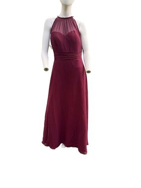 Bill Levkoff Burgundy Halter Maxi Dress